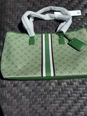 Tory Burch T Monogram Coated Canvas Tote Arugala/305